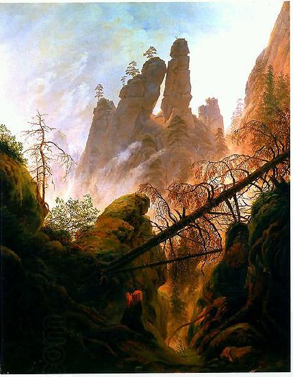 Caspar David Friedrich Felsenlandschaft im de:Elbsandsteingebirge China oil painting art